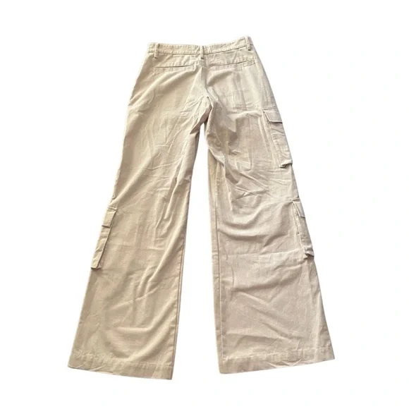 Motel Rocks Wide Leg Cargo Trousers | Beige | Size XS - Picture 2 of 4